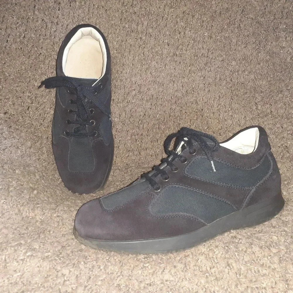 HOGAN-Blue Suede/Textile Sneakers-BN105-Size 6.5 UK-39 EU-8.5 US Woman-7 Men-EX
